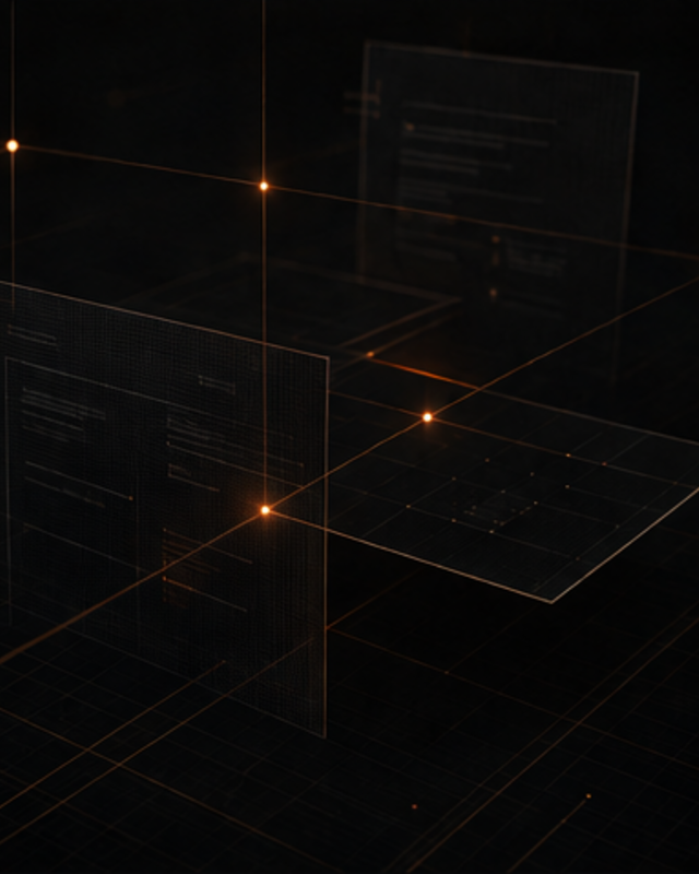 Connected technical documents representing the Technical Hub project